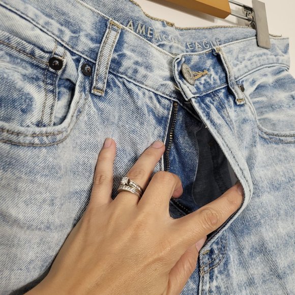 American Eagle Outfitters Skinny Slim High Rise Denim Jeans Acid Wash Womens 2 - Picture 4 of 11